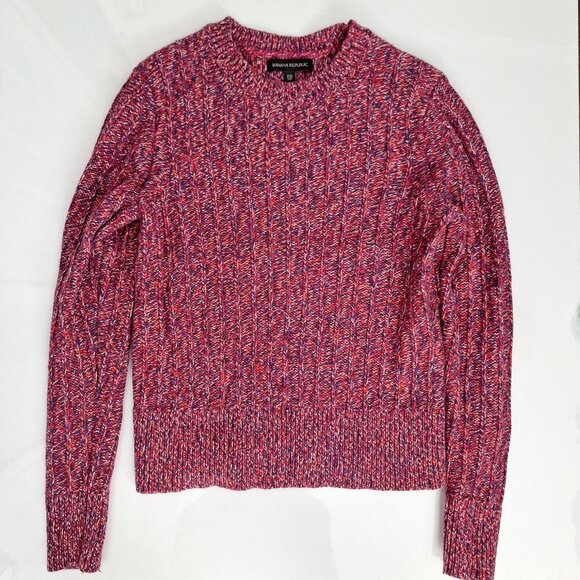 Banana Republic Marled Pink and Purple Knit Crew Neck Sweater - Picture 1 of 7